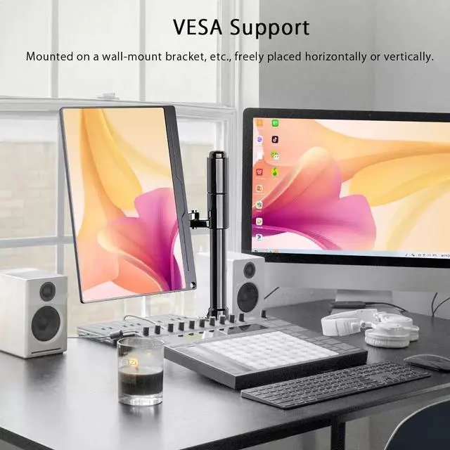 Alt view image 3 of 7 - UPERFECT 17.3" Portable Monitor 1920*1080 FHD Ultra Slim HDR Full HD Second Screen Mini DP Display with VESA