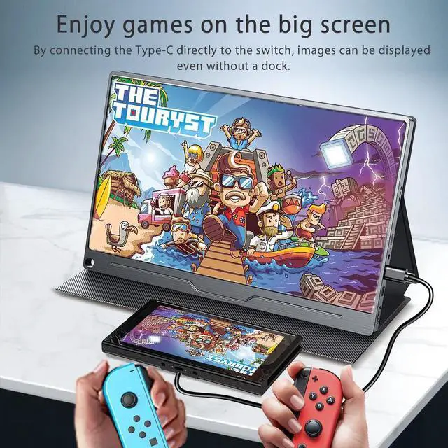 Alt view image 6 of 7 - UPERFECT 17.3" Portable Monitor 1920*1080 FHD Ultra Slim HDR Full HD Second Screen Mini DP Display with VESA