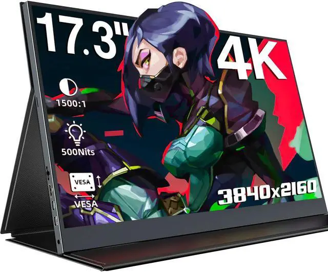 Main image of UPERFECT 17.3" 4K Portable Monitor 3840*2160 Gaming Monitor 100% sRGB HDMI Type C  Ultra HD Gaming Screen w/VESA