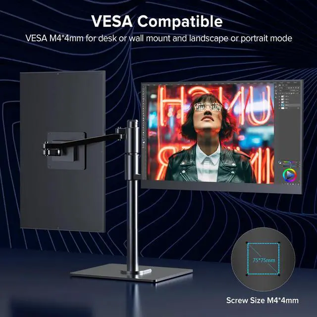 Alt view image 5 of 7 - NEWSOUL 144Hz Portable Monitor 17.3" 2K QHD 2560*1440 FreeSync Gaming Monitor 16:9 VESA