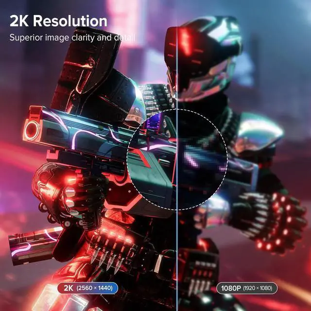 Alt view image 3 of 7 - NEWSOUL 144Hz Portable Monitor 17.3" 2K QHD 2560*1440 FreeSync Gaming Monitor 16:9 VESA