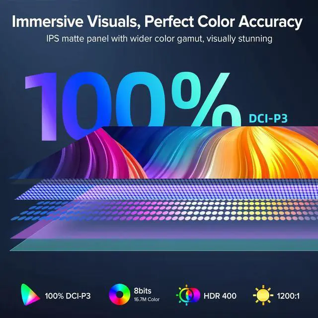 Alt view image 4 of 7 - NEWSOUL 144Hz Portable Monitor 17.3" 2K QHD 2560*1440 FreeSync Gaming Monitor 16:9 VESA