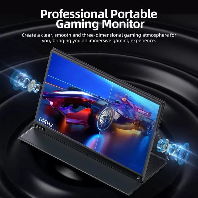 Alt view image 3 of 7 - UPERFECT Portable Monitor 16.1'' 144Hz Portable Gaming Monitor 100% sRGB 1080P HDR FHD Kickstand Screen