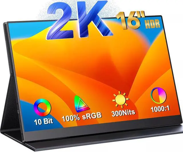 Main image of UPERFECT Upgraded 16-inch 2K Portable Monitor 16:9 100% sRGB Matte IPS HDR Eye Care Screen w/VESA