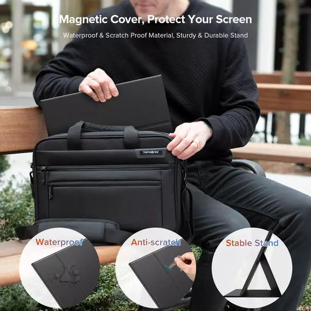 Alt view image 5 of 7 - NEWSOUL Touchscreen 1080P Portable Monitor 15.6" HDMI Dual USB C For Laptop Computer