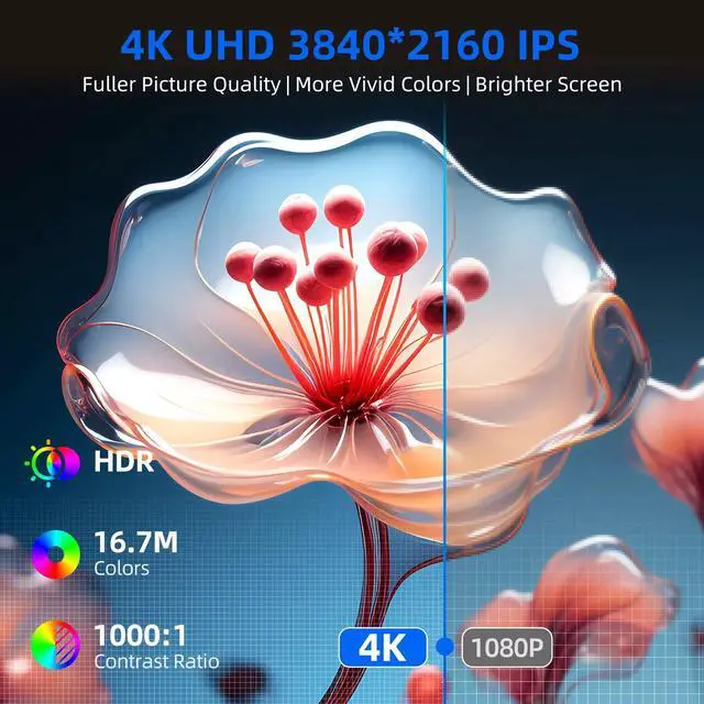 Alt view image 3 of 7 - EVICIV 4K Portable Monitor 3840*2160 4K Portable Display Gaming Monitor USB C OTG