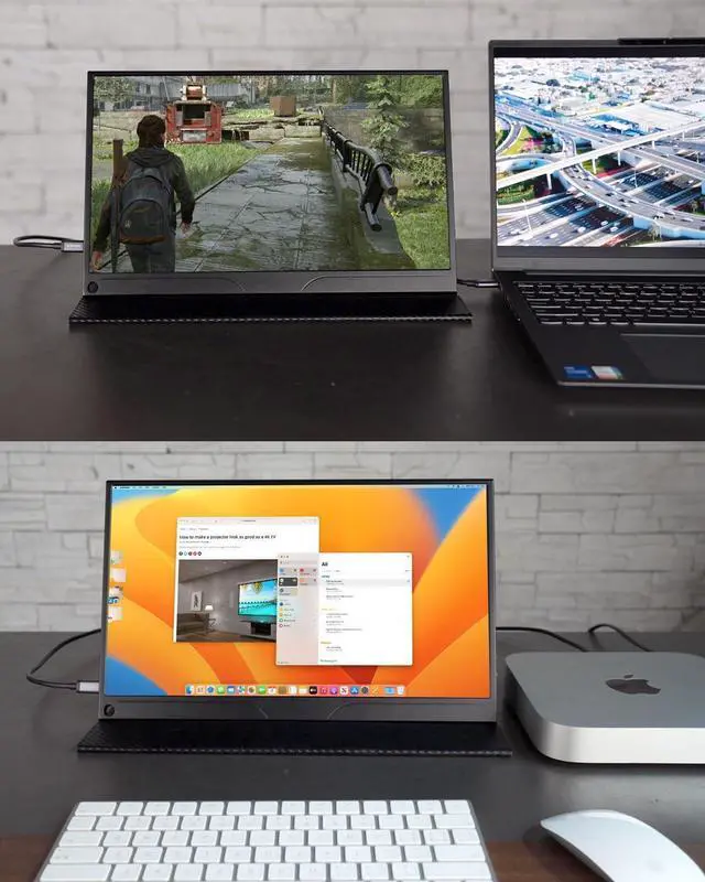 Alt view image 7 of 7 - UPERFECT Portable Monitor for Laptop and Mini PC,15.6-inch 1080P Matt A+ Screen with USB Type-C and HDMI