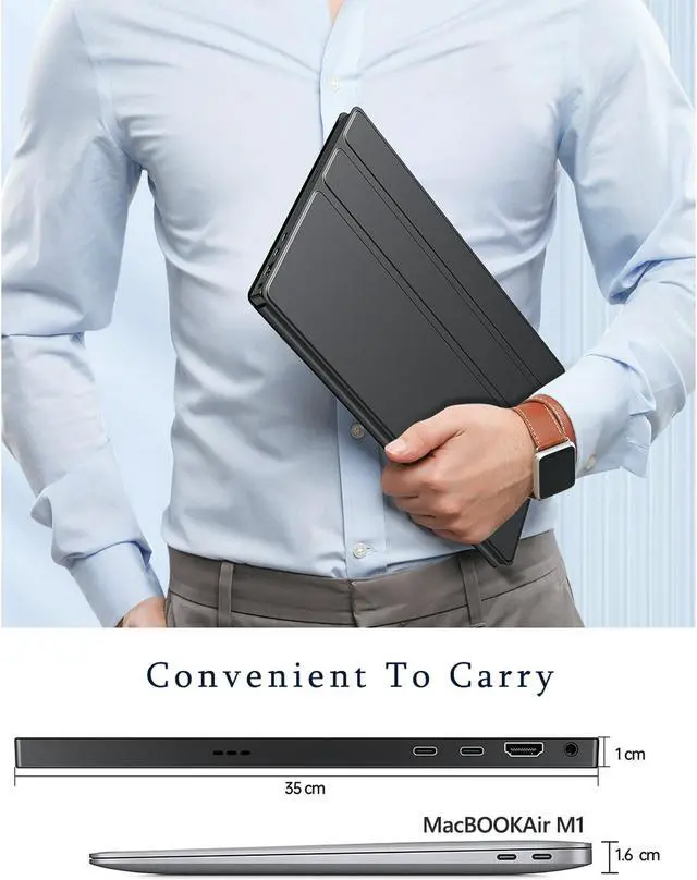 Alt view image 6 of 7 - Portable Monitor Zero Frame, 15.6" Ultra Slim 1080P FHD 100% sRGB Display IPS Monitor, Plug&Play Second External Monitor for Laptop PC Phone Mac Xbox PS5