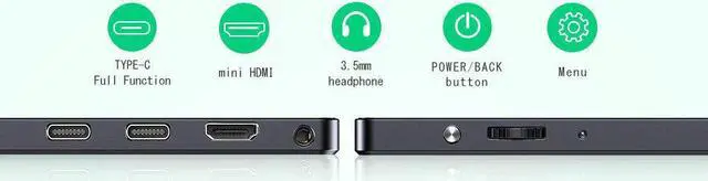 Alt view image 7 of 7 - 13.3" Portable Monitor FHD Gaming Monitor for PS/Xbox Travel Screen 1080P 100%sRGB 450 Nits 2000:1 Ratio