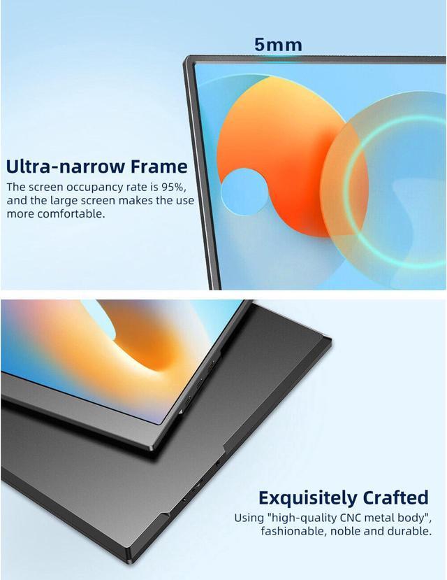Alt view image 7 of 7 - 17.3" Portable Monitor 1920*1080 Second Screen HDMI Display For Laptop Mac Pro Xbox PS5