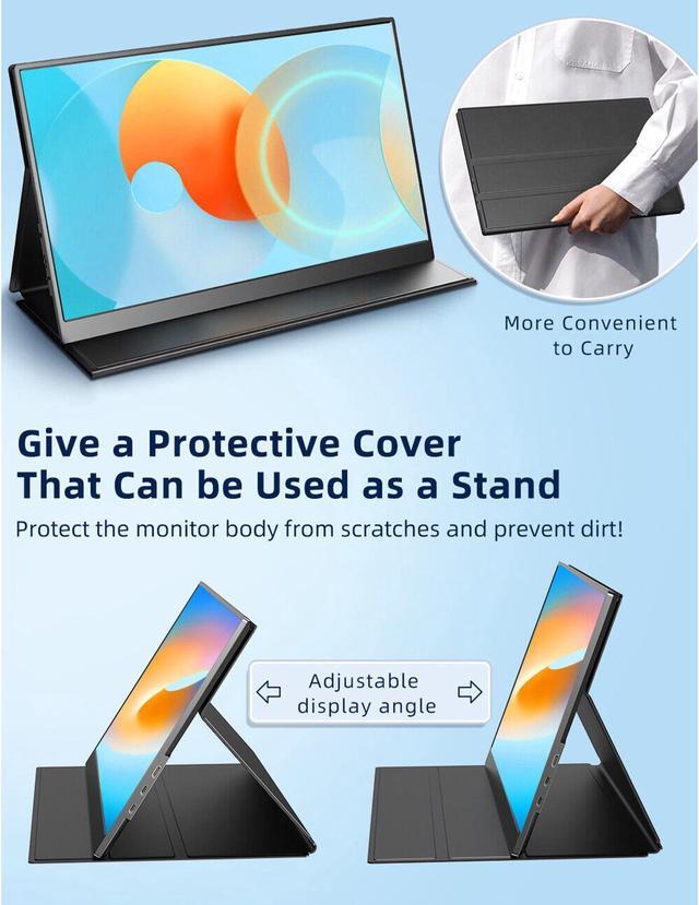 Alt view image 6 of 7 - 17.3" Portable Monitor 1920*1080 Second Screen HDMI Display For Laptop Mac Pro Xbox PS5