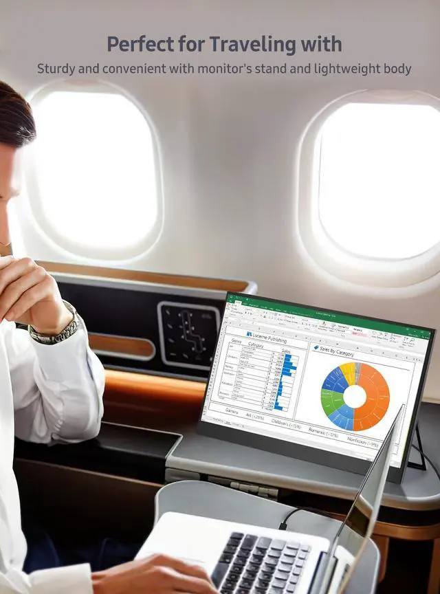 Alt view image 3 of 7 - UPERFECT 15.6" Portable Monitor 1080P FHD 100% sRGB IPS HDR Computer Display Dual USB C For Laptop PC MAC Surface Phone PS4 XBOX