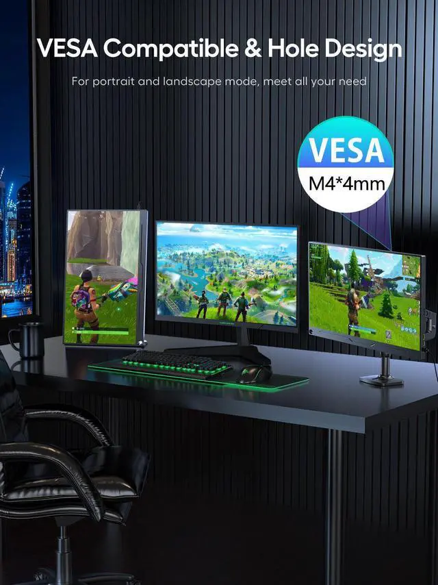 Alt view image 7 of 7 - UPERFECT 18.5" 120HZ Portable Gaming Monitor 1080P FHD Large Monitor For PS Game Xbox One