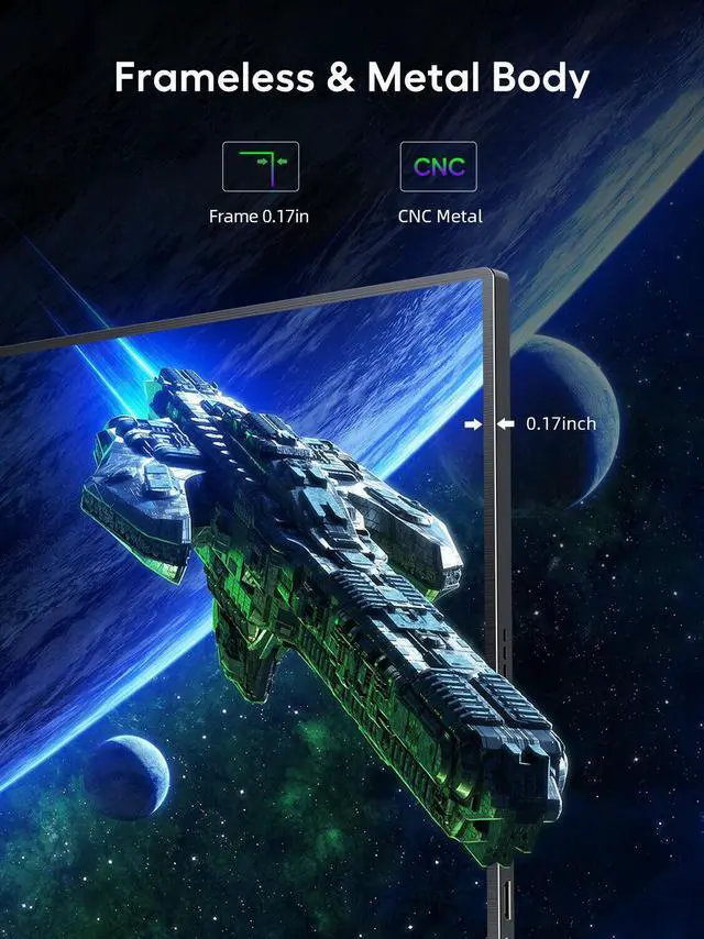 Alt view image 5 of 7 - UPERFECT 18.5" 120HZ Portable Gaming Monitor 1080P FHD Large Monitor For PS Game Xbox One