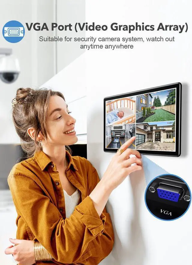 Alt view image 6 of 7 - Touchscreen Portable Monitor 15.6'' HDR 1080P IPS Raspberry Pi VESA HDMI VGA DVI