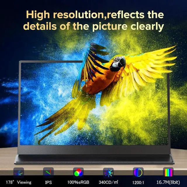Alt view image 3 of 7 - UPERFECT 4K Portable Monitor 15.6" Ultra HD Freesync Gaming Monitor Switch Display For PS