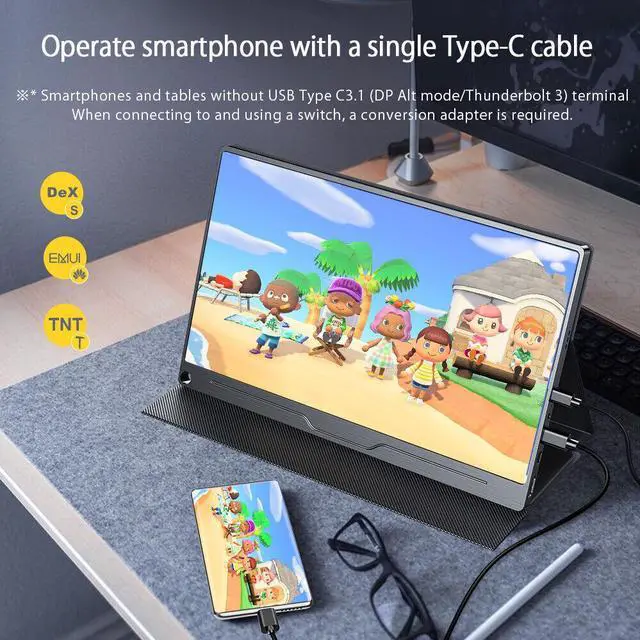 Alt view image 3 of 7 - UPERFECT 17.3" 144HZ Portable Monitor 1920*1080 W/ Type C HDMI MINI DP for Laptop