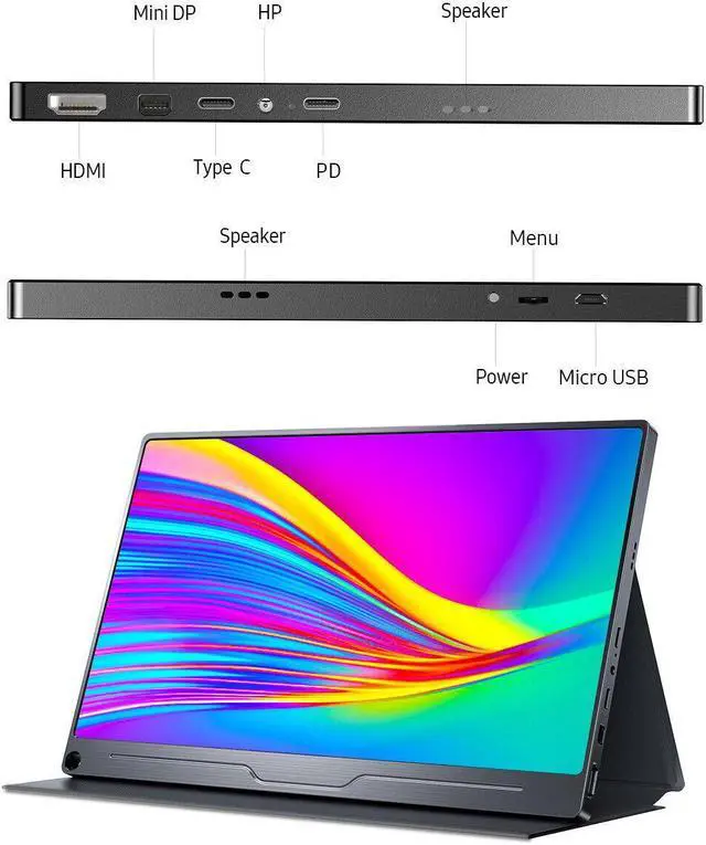 Alt view image 6 of 7 - UPERFECT 17.3" 144HZ Portable Monitor 1920*1080 W/ Type C HDMI MINI DP for Laptop