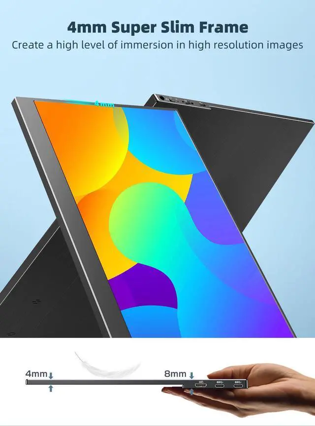 Alt view image 6 of 7 - UPERFECT Portable Monitor 15.6" Gaming Monitors For Type C FHD Screen 1080P Display