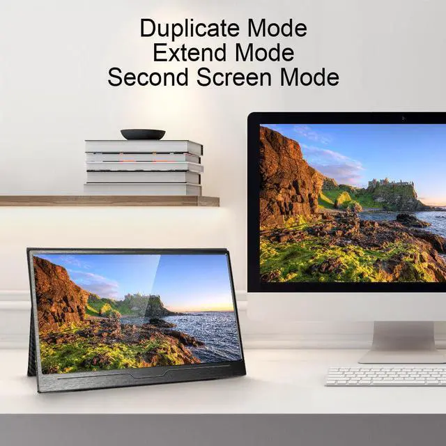 Alt view image 6 of 7 - UPERFECT 15.6" Portable Monitor 4K UHD Screen HDMI USB C For Xbox PS 5 Switch
