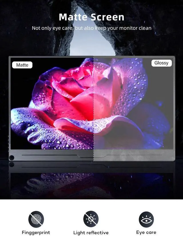 Alt view image 4 of 7 - UPERFECT 17.3" 2K Monitor Built-in Speakers USB C HDMI 100% sRGB Switch Display