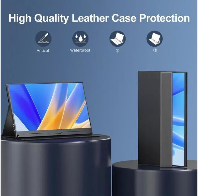 Alt view image 4 of 7 - UPERFECT 15.6" FHD 1920x1080 Portable Monitor with HDR & IPS, USB-C, HDMI, VESA Mount, Anti-Glare Screen, and 3-in-1 Stand for Gaming, Work, and Travel