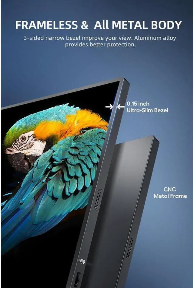 Alt view image 4 of 7 - UPERFECT 18.5" 100Hz Gaming Portable Monitor 1080P HDMI USB C Display For Game Switch Xbox PS 5