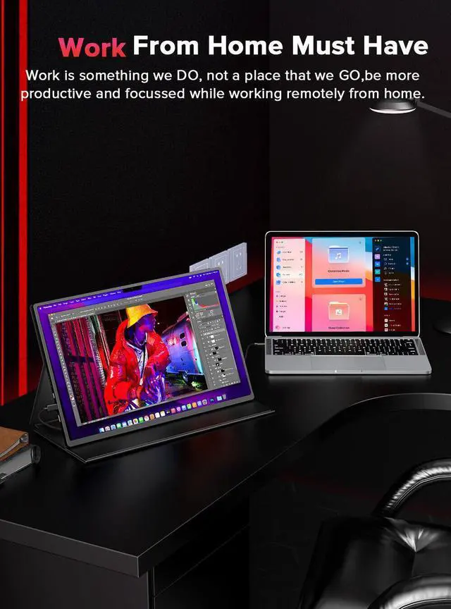 Alt view image 5 of 7 - UPERFECT Portable Monitor 2K 144HZ 16" QHD 500 Nits Portable Gaming Monitor FreeSync Eye Care External Second Screen for Xbox, PS5, Switch