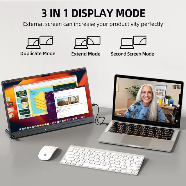 Alt view image 7 of 7 - UPERFECT Portable Monitor 15.6 inch, 1080P FHD USB-C Portable Laptop Monitor HDMI Travel Monitor w/VESA & Smart Case, Matte IPS Display Eye Care External Screen for Switch/PS5/PC/Phone