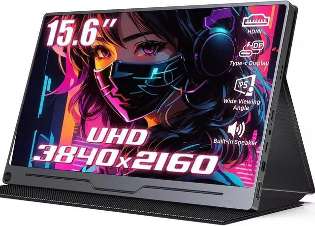 Main image of Uperfect Portable Monitor 4K 15.6 inch, 450 cd/m² High Brightness 100% sRGB Color Gamut IPS HDR FreeSync Laptop Display, USB C HDMI Monitor W/ Speaker VESA