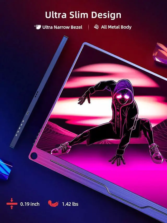 Alt view image 7 of 7 - Uperfect Portable Monitor 4K 15.6 inch, 450 cd/m² High Brightness 100% sRGB Color Gamut IPS HDR FreeSync Laptop Display, USB C HDMI Monitor W/ Speaker VESA