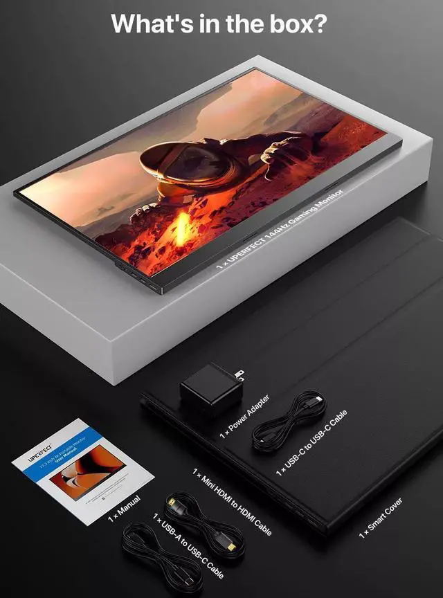 Alt view image 7 of 7 - UPERFECT Portable Monitor 17.3" 144Hz Gaming Monitor 1920*1080 Extender Laptop Screen For
PS Xbox