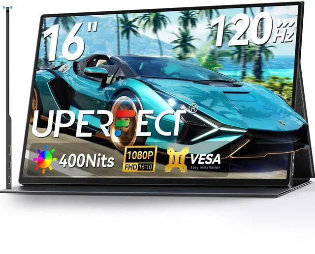 Main image of UPERFECT 16" 120Hz Portable Gaming Monitor with HDR, 400 Nits, 1080P IPS, Ultra-Slim Aluminum Design, VESA & Smart Cover - Ultimate Travel Companion