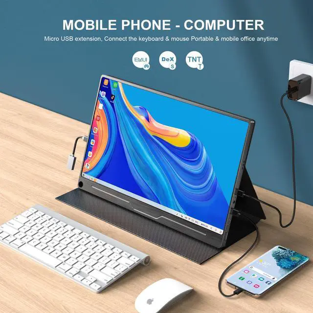 Alt view image 4 of 7 - Uperfect 15.6" 4K Portable Gaming Monitor 3840*1260 UHD Screen USB C Display W/VESA