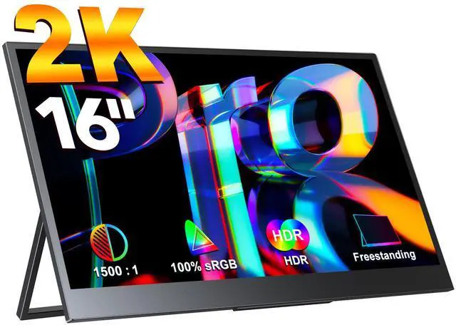 Main image of UPERFECT 16" 2K Portable Monitor 2560*1600 QHD Second LCD Display w/ VESA & Integrated Stand