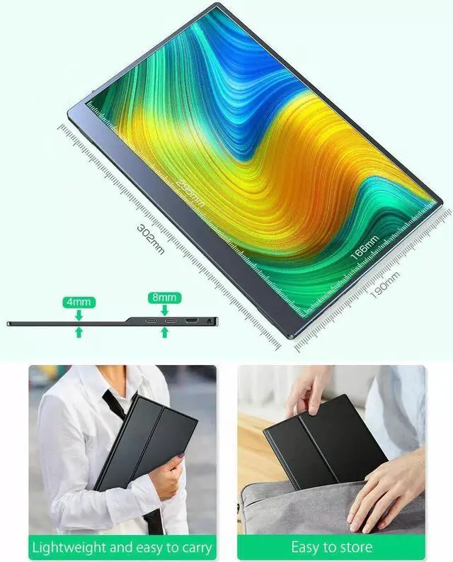 Alt view image 3 of 7 - UPERFECT Portable Monitor 13.3-Inch 2560X1600 With Dual Speakers IPS Second Laptop Screen HDMI Display