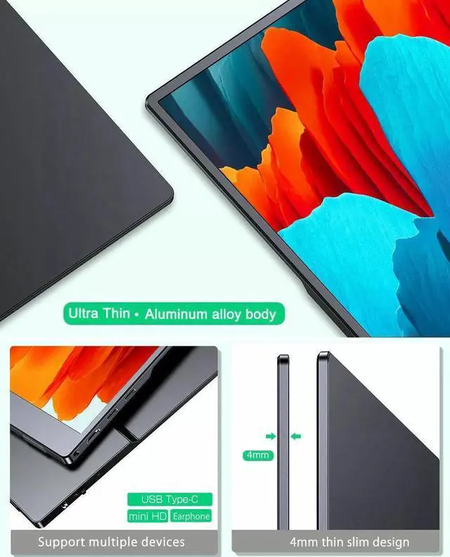 Alt view image 7 of 7 - UPERFECT Portable Monitor 13.3-Inch 2560X1600 With Dual Speakers IPS Second Laptop Screen HDMI Display
