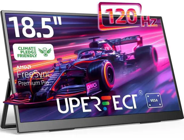 Main image of UPERFECT 18.5" 120Hz FreeSync Portable Monitor, 1080P 100% sRGB FHD IPS HDR Gaming Display with VESA & Stand, Ultra-Slim & Lightweight Frameless