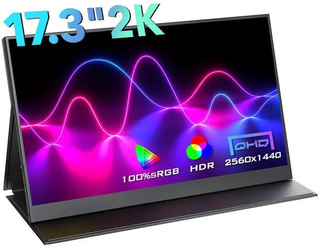 Main image of Portable Monitor 17.3", UPERFECT 2K FHD HDR IPS Portable Laptop Screen with VESA Mini HDMI Type-C Monitor for PC Computer Phone PS4/5 Xbox Raspberry