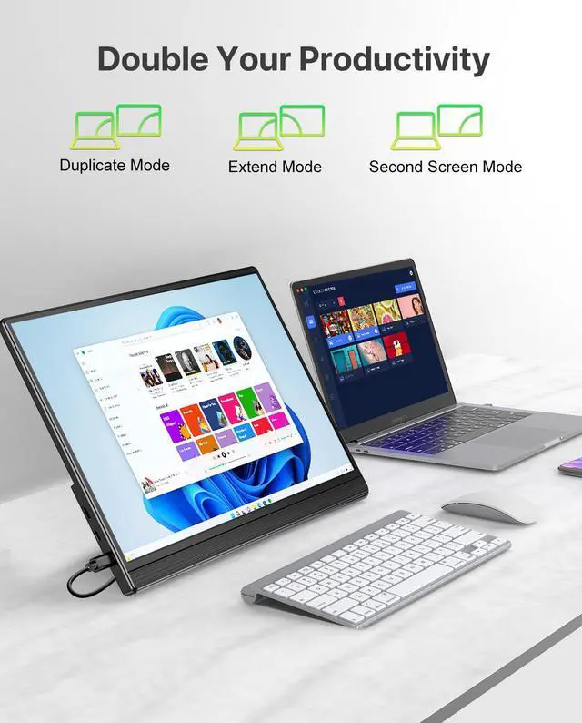 Alt view image 4 of 7 - UPERFECT Portable Monitor for Laptop W/ Stand 180° Adjustable 15.6 Inch FHD 1080P IPS Eye Care Screen, Dual Speaker Travel Monitor for Laptop PC Phone PS5/4 Xbox Switch