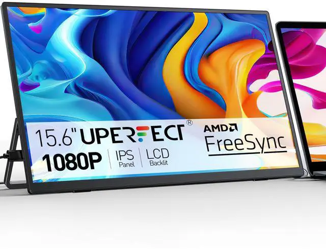 Main image of UPERFECT 15.6-Inch Portable Monitor with HDMI, USB-C, USB-A, Full HD 1920x1080, IPS Panel, and Adjustable Stand for Laptops & Smartphones