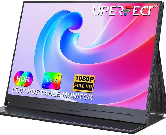 Main image of UPERFECT 15.6" 1080P FHD Portable Monitor with USB-C, HDMI, VESA & Smart Case - Matte IPS Display for Switch/PS5/PC/Phone Monitor