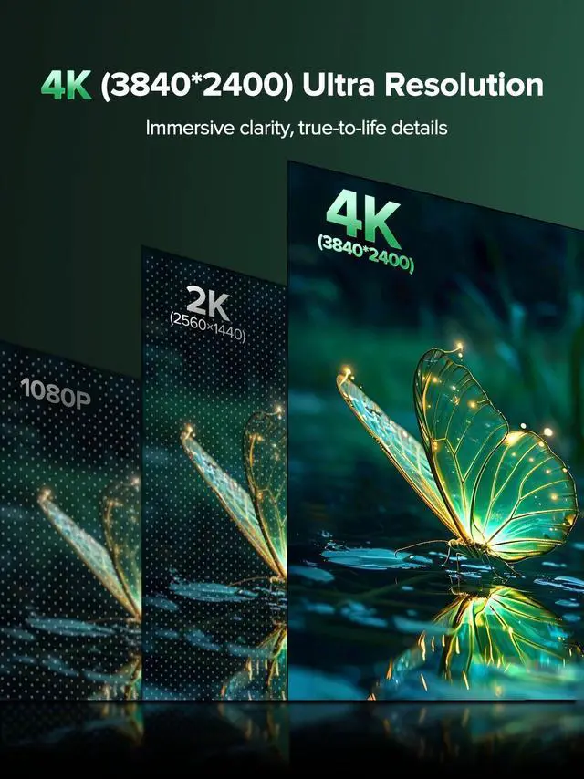 Alt view image 2 of 7 - UPERFECT 16" 4K Portable Monitor - 1200 Nits True Brightness, 1MS FreeSync, 2000:1 Contrast, USB-C/HDMI, VESA & Smart Case for Laptops, Consoles & More