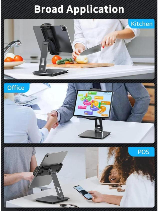 Alt view image 4 of 7 - UPERFECT Portable Monitor Adjustable Stand for 7"-15.6" Monitor Tablet, Heavy Duty Aluminum