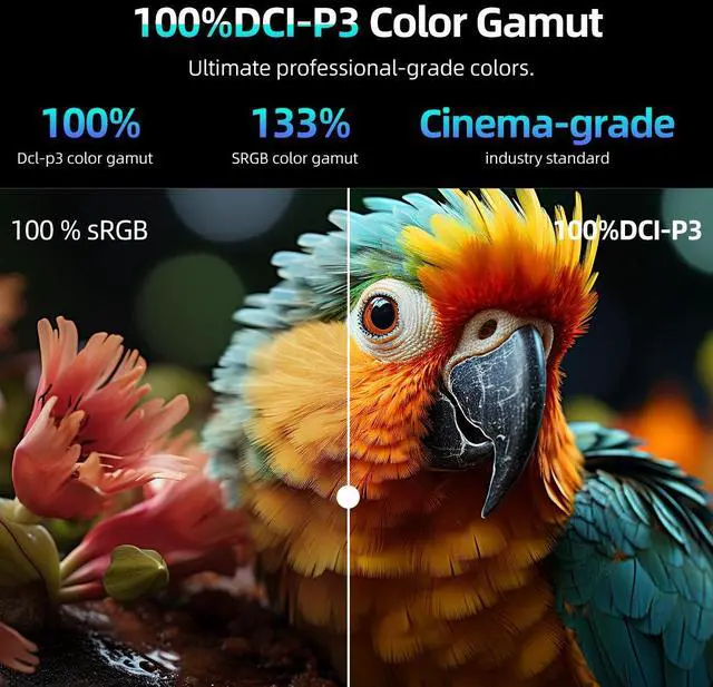 Alt view image 5 of 7 - UPERFECT 18" Portable Gaming Monitor 144Hz 2560*1600 2K Freesync Screen Switch Display