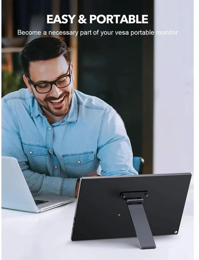 Alt view image 5 of 6 - UPERFECT Portable Monitor VESA Stand Desk Mount With M3/M4*75MM Screws Swivel/Tilt/Rotation Fits for 7 to 18.5 inch VESA Monitor Desk Mount