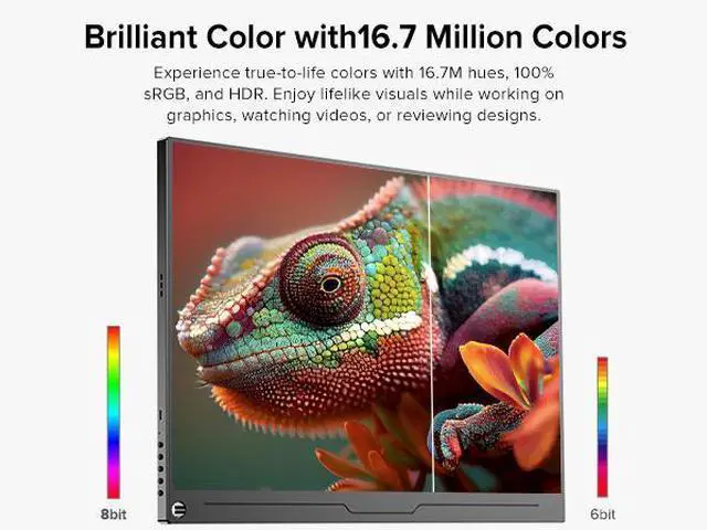 Alt view image 5 of 7 - UPERFECT Portable Monitor 16" 2K 2560x1600  Gaming Monitor 100%sRGB USB C HDMI for PS Xbox