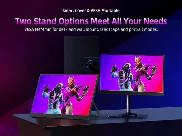 Alt view image 4 of 7 - 17.3" Portable Monitor 4K UHD HDMI USB C For Xbox PS5 Switch VESA Compatiable
