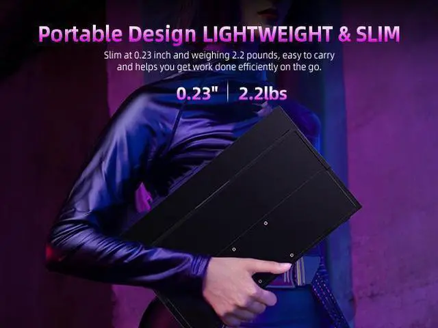 Alt view image 7 of 7 - 17.3" Portable Monitor 4K UHD HDMI USB C For Xbox PS5 Switch VESA Compatiable