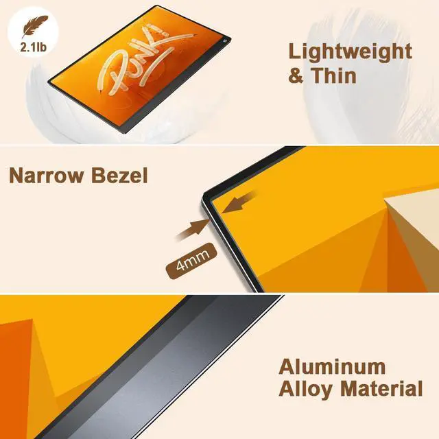 Alt view image 4 of 7 - Portable Monitor Touch Screen, Built-in 10500mAh Rechargeable Battery, UPERFECT 15.6 FHD HDR 1080P Portable Laptop Monitor for Laptop Mackbook PC Phone Xbox Switch PS4 PS5